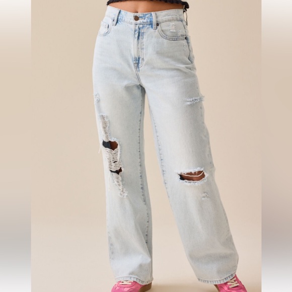 Altar'd State Denim - Altar’d State High Rise Distressed Straight Leg Jeans Size 24